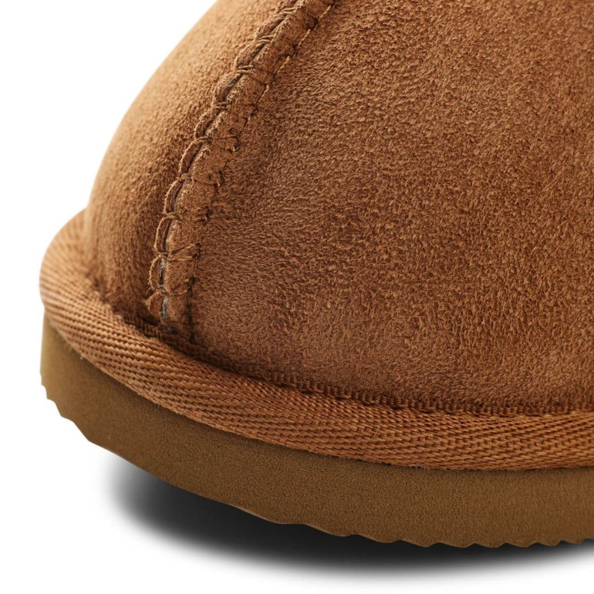 Lammfell Pantoffeln | Wildleder | Offene Ferse Kastanie / S= 36-37