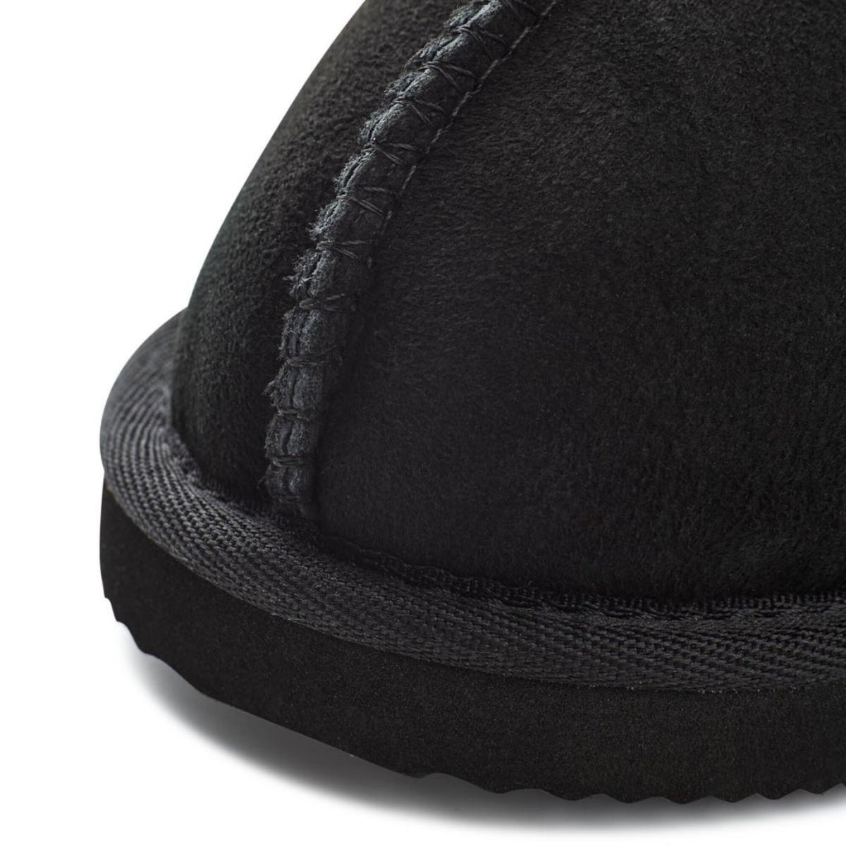 Lammfell Pantoffeln | Wildleder | Offene Ferse Schwarz / S= 36-37