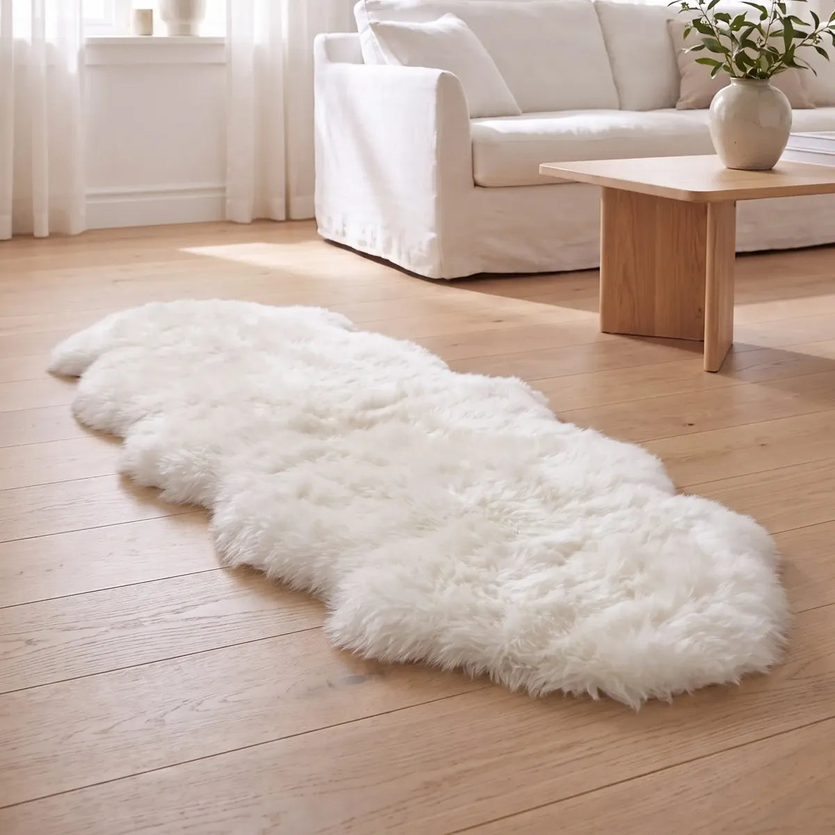 Merino Doppeltes Lammfell – Weiss