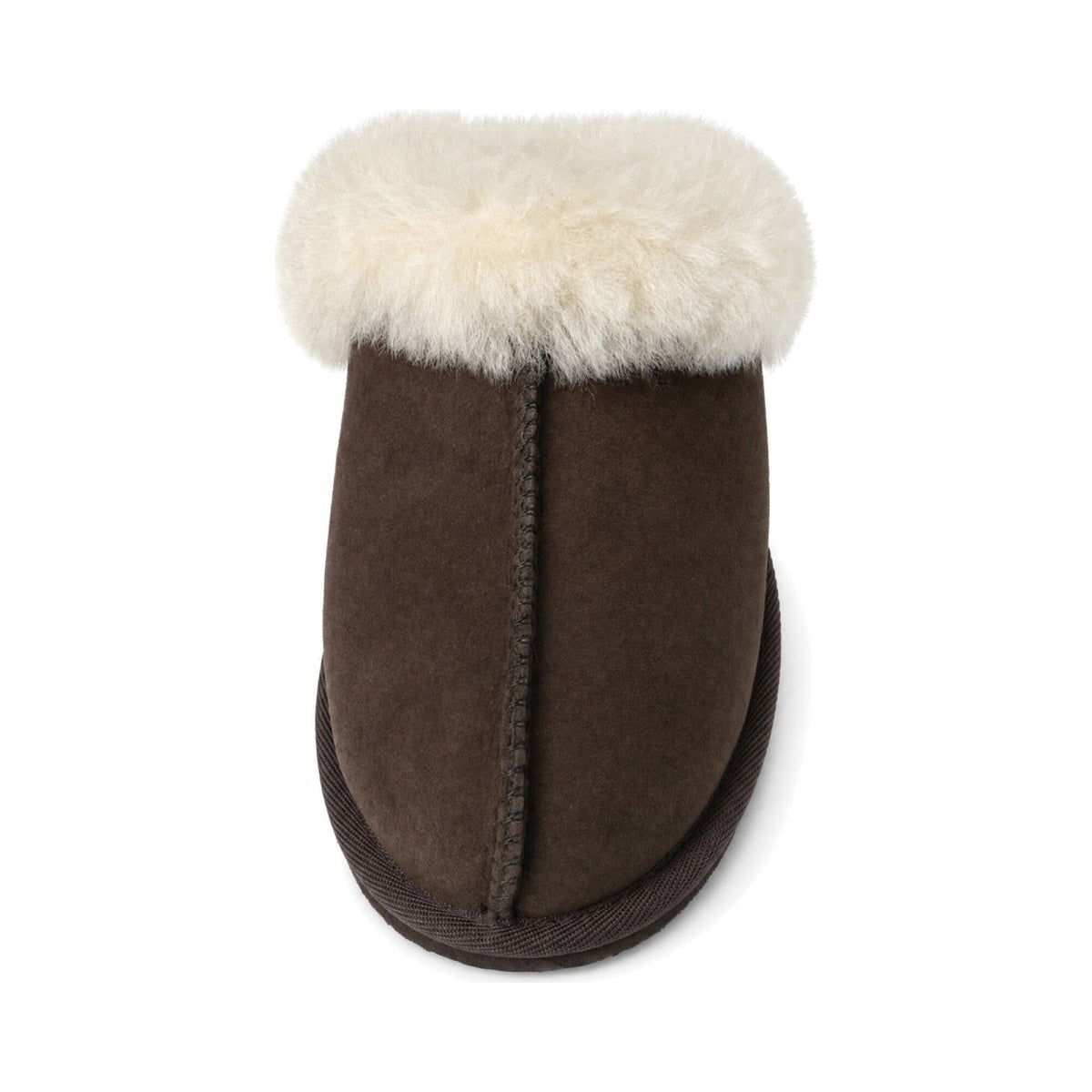 Lammfell Pantoffeln | Wildleder | Offene Ferse Schokolade / S= 36-37